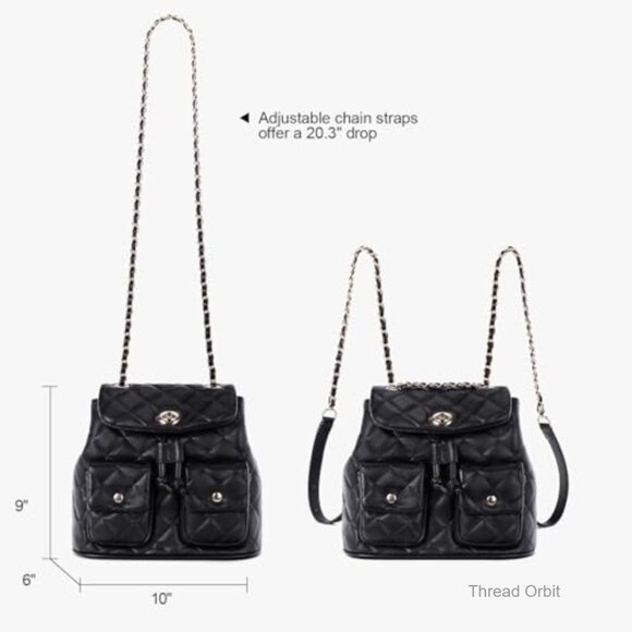 Vegan Leather Mini Backpack Purse Convertible 3-in-1 Crossbody Shoulder Bag main image 5